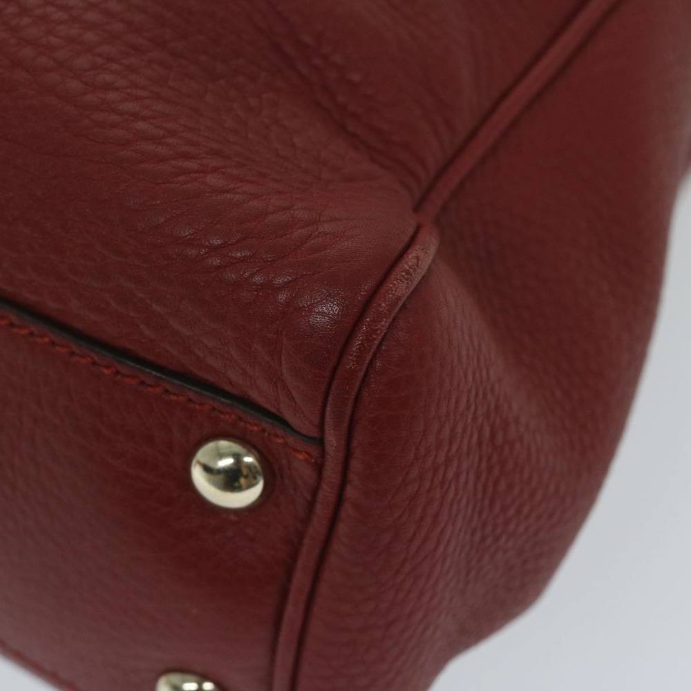 GUCCI Bamboo Hand Bag Leather Red 336032 Auth ep2891 - Picture 9 of 16